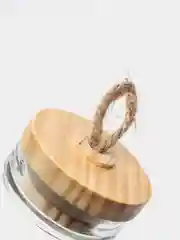 Банка стеклянная для сыпучих продуктов, с бамбуковой крышкой