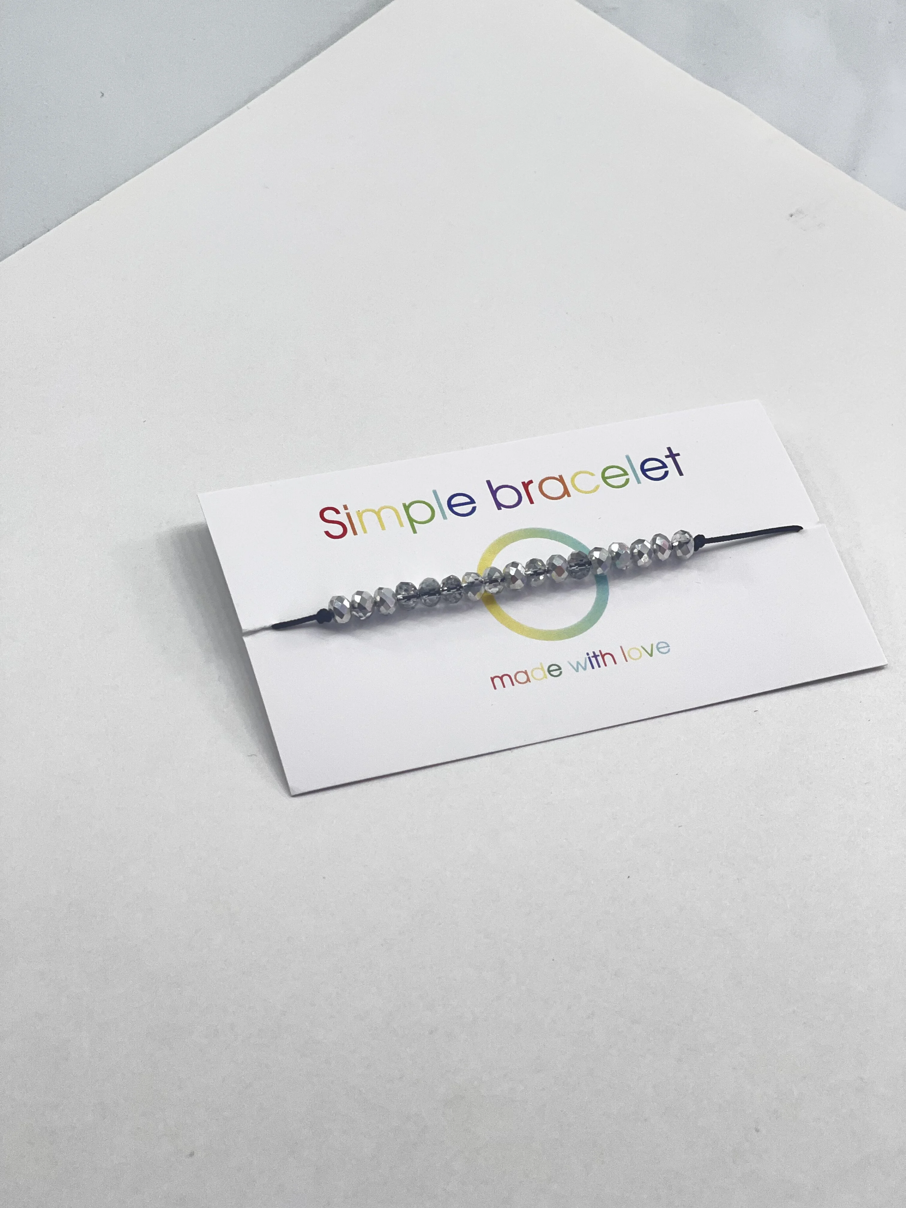 Серый металлик браслет женский  "Simple bracelete" браслет-нить минимализм