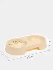 Бежевый миска - мини для животных,  двойная 23*12*3,8см