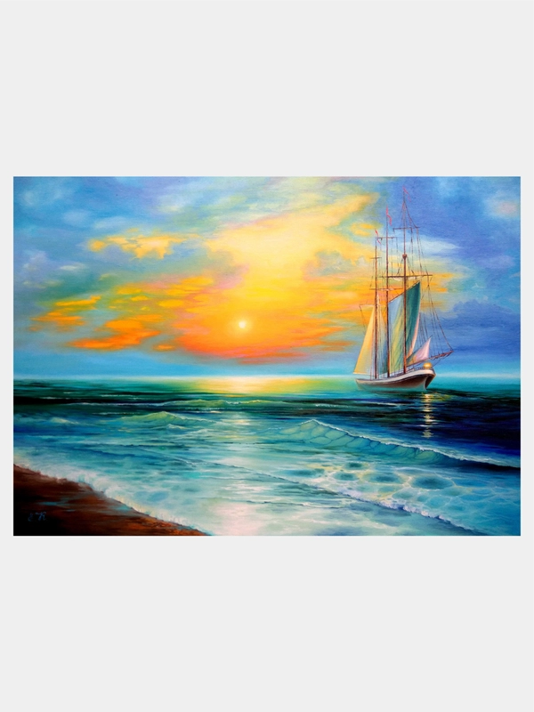 Алмазная мозаика "Краски моря", 40 х 50