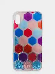 Бирюзовый чехол Apple iPhone XR силиконовый переливающийся жидкий с блестками