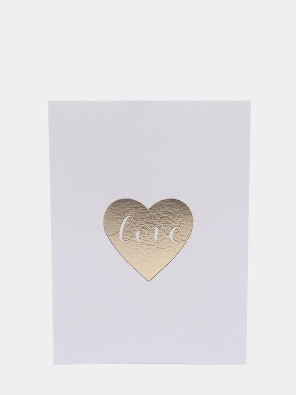 Открытка love, с золотым тиснением