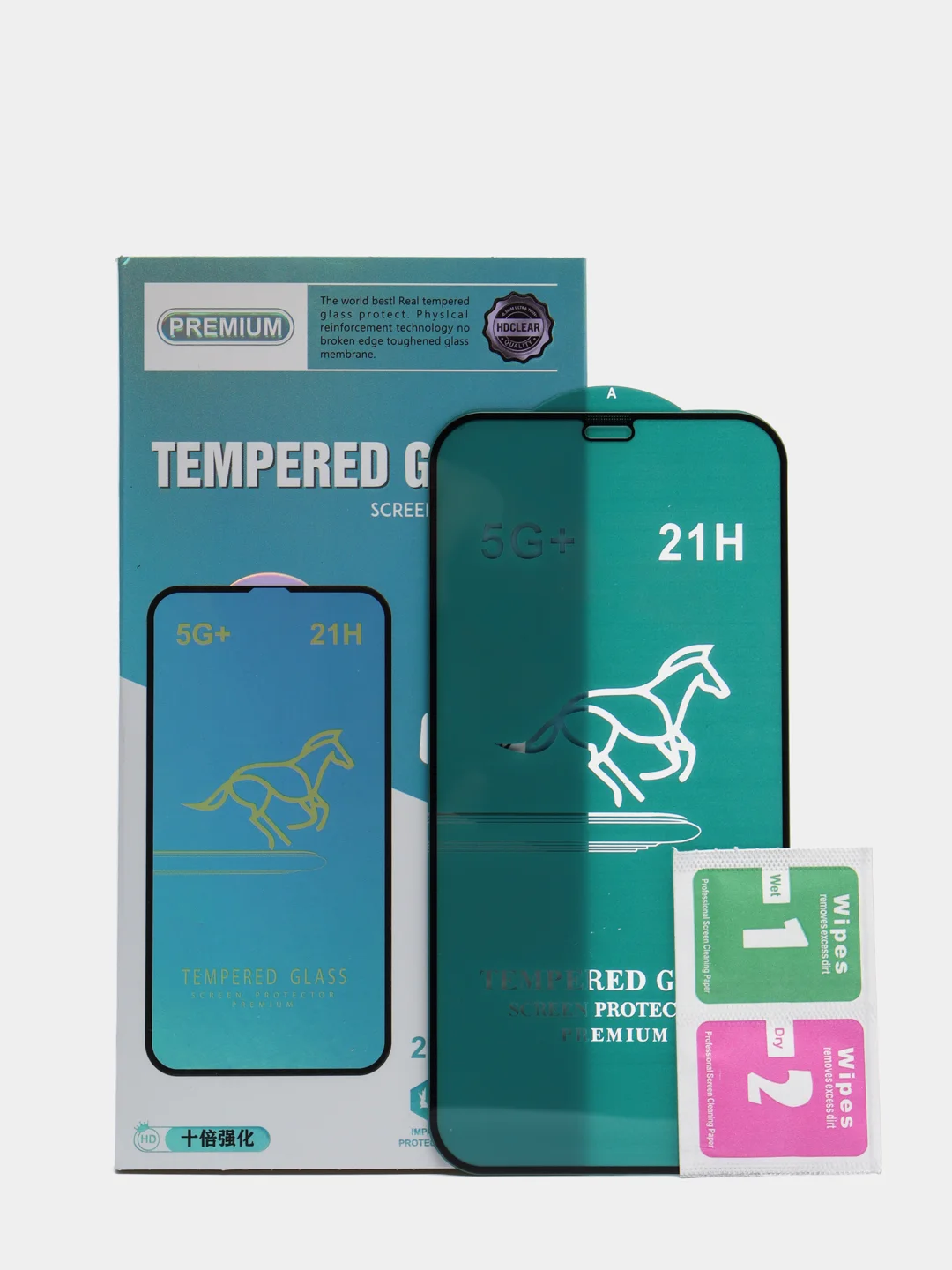 Защитное стекло 2,5D на весь экран 21H для iPhone 12 Pro, 6,1", черная рамка