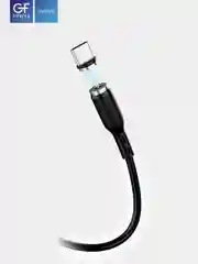 Черный кабель зарядки Type-C GFPower MAG18T, магнитный, 1 метр, 2.4A, Android