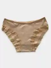 Бежевый трусы слипы женские хлопковые с кружевом