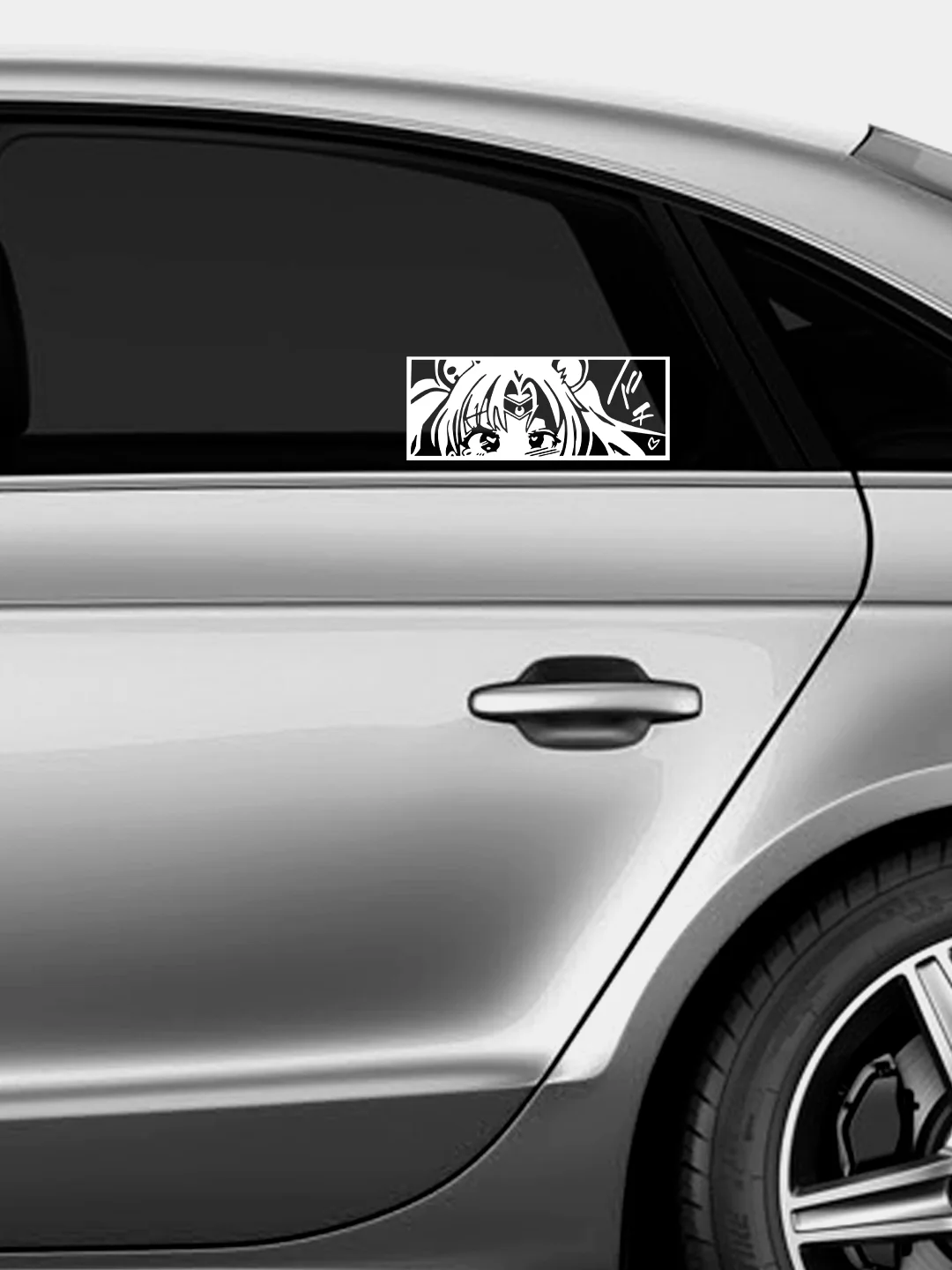 Белый сейлар мун JDM "Sailor Moon" аниме наклейка для авто голография