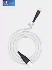 Кабель USB на Lightning "GFPower 19L", 1 метр, 2.4A, силиконовый белый, iPhone 8-pin