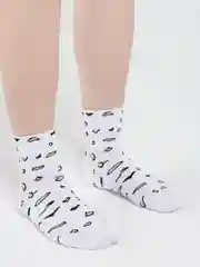 Белый носки женские с рисунком, длинные, цветные