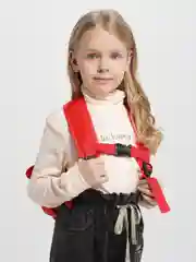 Красный рюкзак детский дошкольный "Динозавр"