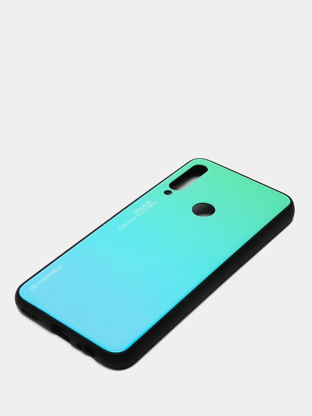 Зеленый градиентный чехол из закалённого стекла для моделей Honor, Huawei
