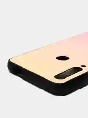 Розовый градиентный чехол из закалённого стекла для моделей Honor, Huawei