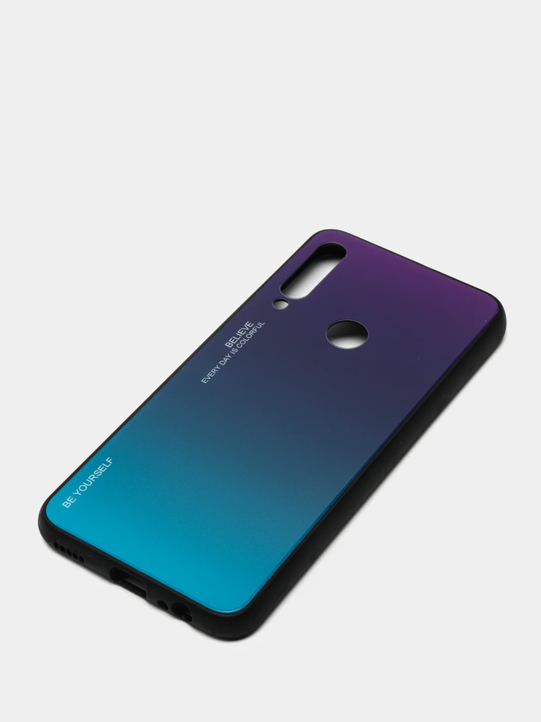 Голубой градиентный чехол из закалённого стекла для моделей Honor, Huawei