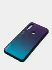 Голубой градиентный чехол из закалённого стекла для моделей Honor, Huawei