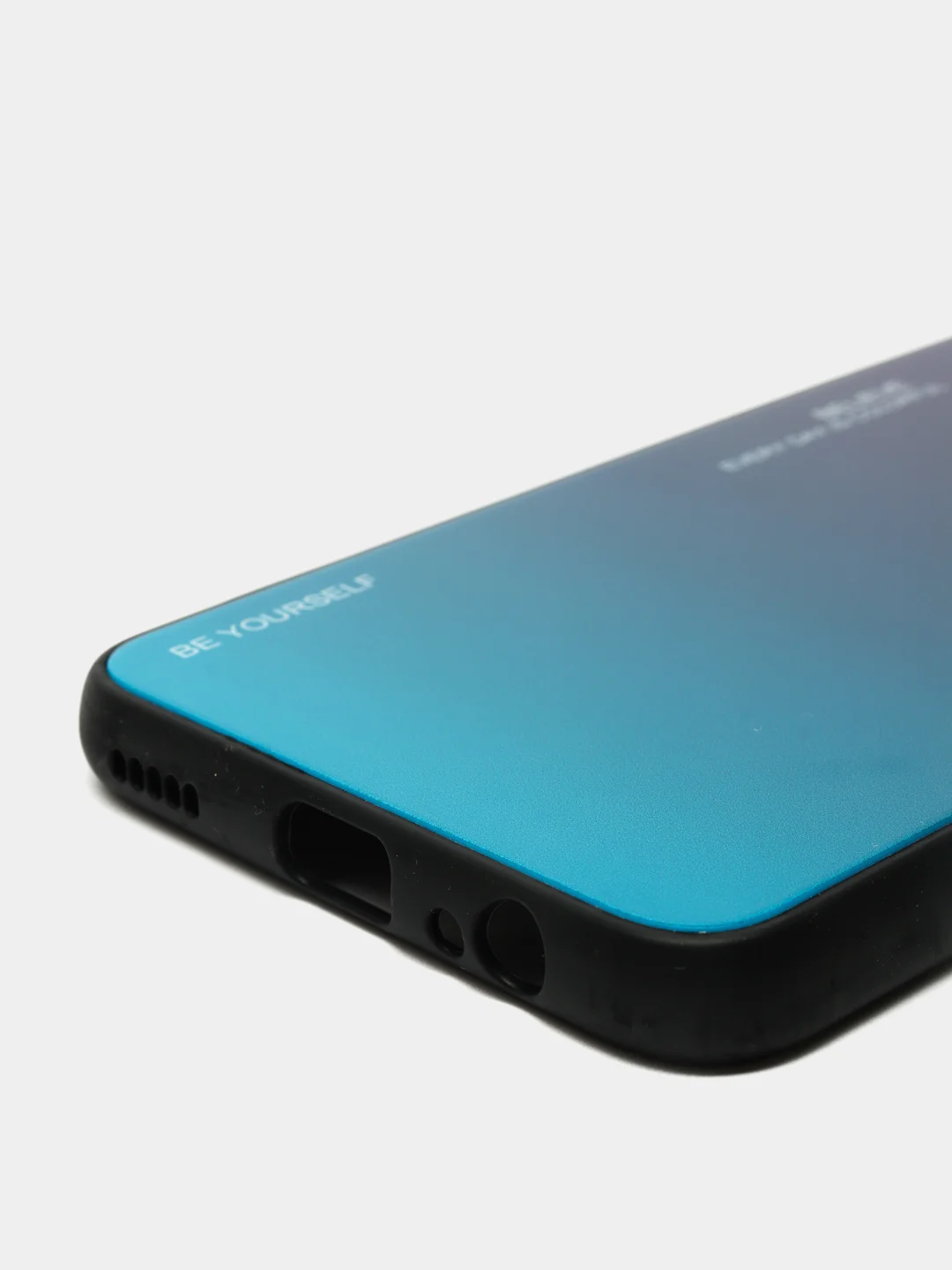 Голубой градиентный чехол из закалённого стекла для моделей Honor, Huawei