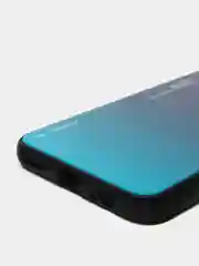 Голубой градиентный чехол из закалённого стекла для моделей Honor, Huawei