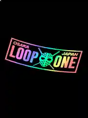 Белый и переливающийся стикер LOOP ONE JAPAN OSAKA JDM