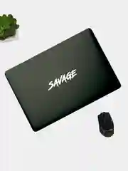 Белый savage (ДИКИЙ) - наклейка на авто - белый и переливающийся стикер