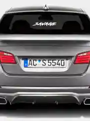 Белый savage (ДИКИЙ) - наклейка на авто - белый и переливающийся стикер