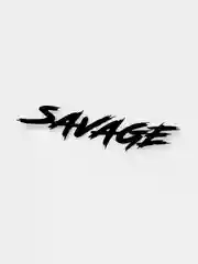 Черный savage (ДИКИЙ) - наклейка на авто - белый и переливающийся стикер