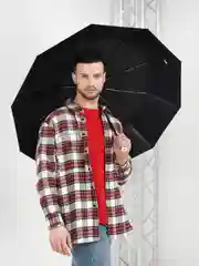 Темно-синий зонт складной, мужской