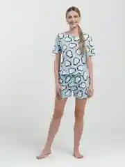 Голубой пижама женская, с шортами