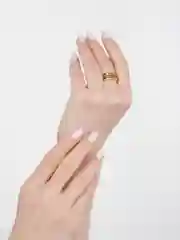 Золотой кольцо стальное с цепочкой, кольцо антистресс
