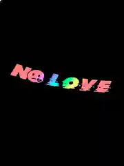 NO LOVE - наклейка на авто - белый и переливающийся стикер