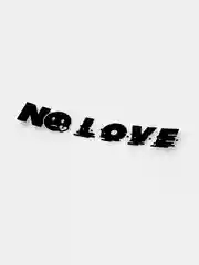 Черный no LOVE - наклейка на авто - белый и переливающийся стикер