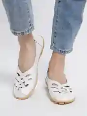Белый балетки женские из натуральной кожи, 4 цвета