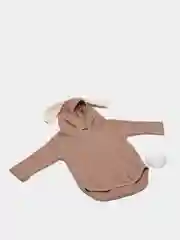Бежевый меланж боди с ушками для малышей
