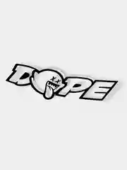 Черный наклейка на авто DOPE - белый и перевающийся стикер