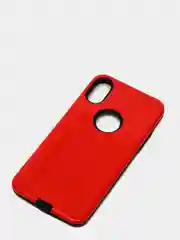 Красный iphone X / XS  чехол силикон + пластик с эффектом "металлик"