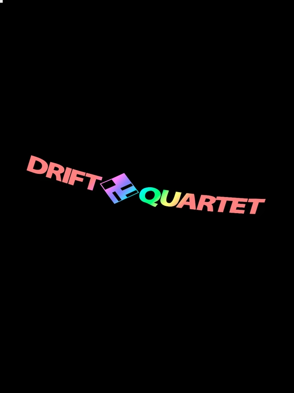 Наклейка на авто DRIFT QUARTET (2 цвета) белый и перевающаяся голография