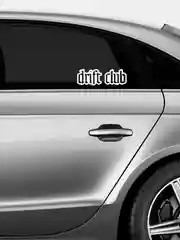 Белый наклейка на авто DRIFT CLUB (2 цвета) белый и перевающаяся голография