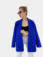 Синий пиджак женский, оверсайз, удлиненный