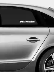 Белый наклейка SPEEDHUNTER переливающийся стикер на авто