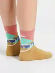 Золотой носки мужские, высокие, с абстрактным рисунком
