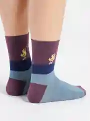 Фиолетовый носки мужские, высокие, с абстрактным рисунком