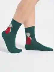 Зеленый носки мужские, высокие, с абстрактным рисунком