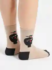 Песочный хаки носки мужские, высокие, с абстрактным рисунком