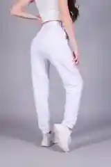 Женские белые спортивные штаны Lacos-98/10 на резинке