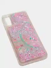 Кораллово-розовый чехол "Переливашка" для SAMSUNG A02, с жидкими блёсточками