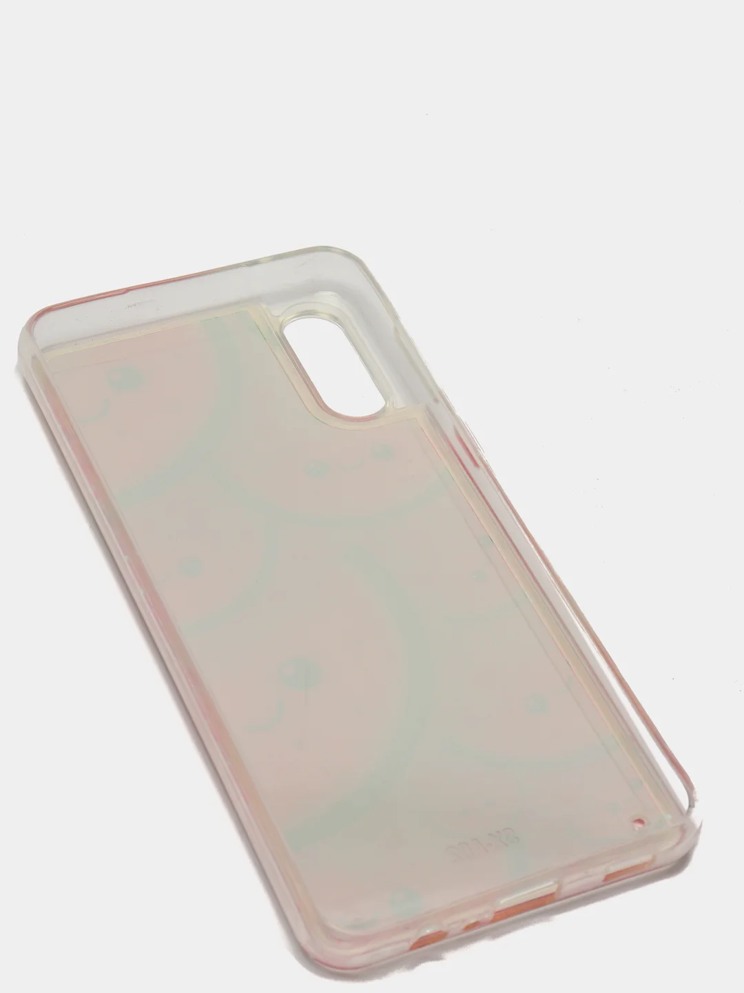 Кораллово-розовый чехол "Переливашка" для SAMSUNG A02, с жидкими блёсточками