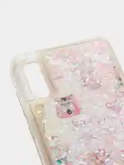 Кремовый чехол "Переливашка" для SAMSUNG A02, с жидкими блёсточками