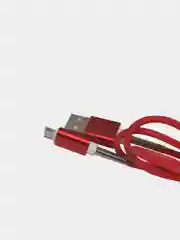 Красный кабель зарядный Micro-USB, Type-C, Lightning, 1 м