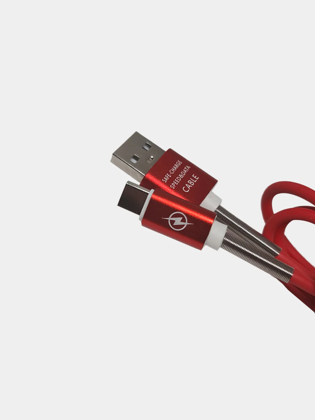 Красный кабель зарядный Micro-USB, Type-C, Lightning, 1 м
