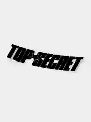 Черный наклейка на авто TOP SECRET совершенно секретно белый и перевающаяся голография