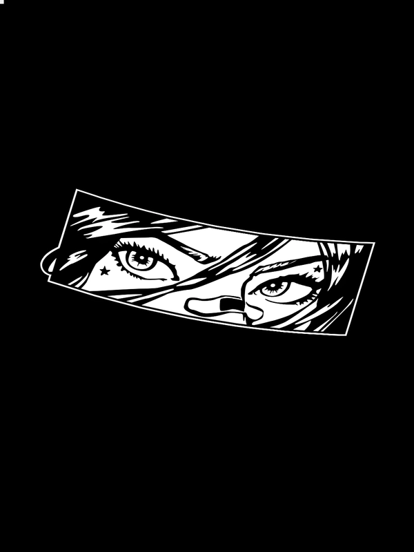 Девушка из комикса с пластырем", наклейка без фона, Patch girl