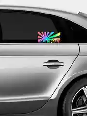 Белый наклейка на авто MADE IN JAPAN (2 цвета) белый и перевающаяся голография