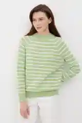 Джемпер женский Finn Flare трикотажный базовый свободный в полоску